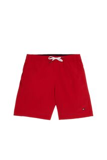 Красные шорты для плавания до середины бедра с завязками Tommy Hilfiger, красный