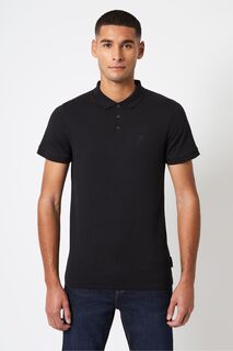 Рубашка-поло из джерси черного цвета French Connection, черный
