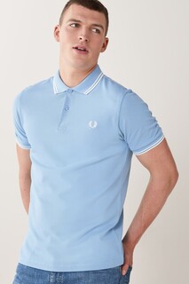 Мужская рубашка-поло с двойными полосками Fred Perry, синий