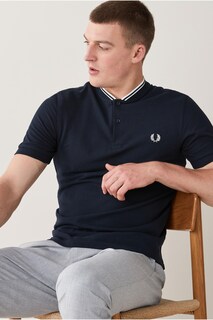 Рубашка-поло с воротником-бомбером Fred Perry, синий