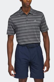 Двухцветная рубашка-поло Performance с полосатым узором Adidas Golf, черный