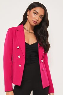 Индивидуальный пиджак в стиле милитари с пуговицами Lipsy, розовый
