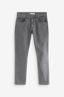 Серые детские перекрашенные джинсы папы Calvin Klein, серый