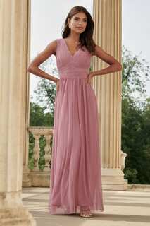 Платье-макси без рукавов под грудь из свадебной коллекции Lipsy, розовый