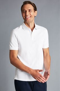 Рубашка-поло из пике с короткими рукавами Charles Tyrwhitt, белый