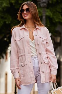 Куртка в практичном стиле из тенселя Sosandar, розовый
