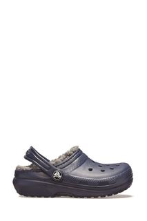 Детские сандалии на подкладке Blue Classic Clogs Crocs, синий