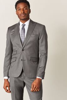 Сшитый на заказ пиджак с мелким принтом и высоким содержанием шерсти Next, серый