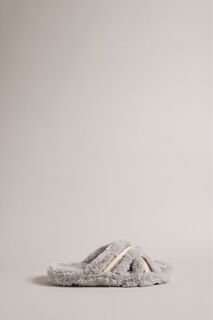 Серые тапочки Topply из искусственного меха Ted Baker, серый