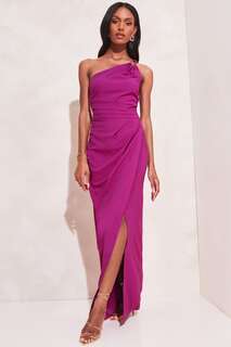 Платье макси на одно плечо с вырезом Lipsy, фиолетовый