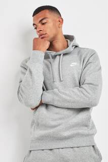 Клубный пуловер с капюшоном Nike, серый