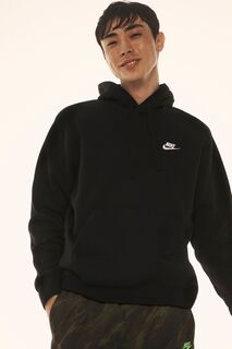 Клубный пуловер с капюшоном Nike, черный