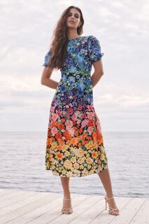 Платье миди с короткими рукавами Mary Katrantzou Lipsy, черный