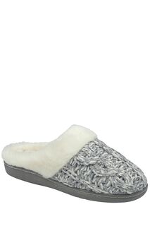 Женские вязаные тапочки-мюли с закрытым носком Dunlop, серый