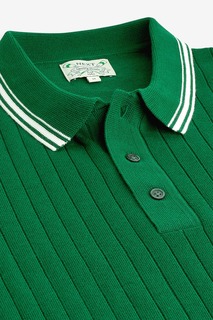 Трикотажная рубашка-поло со строчкой Next, зеленый