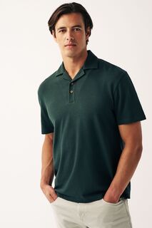 Рубашка-поло с кубинским воротником Next, зеленый