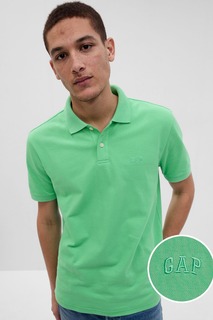 Рубашка-поло из пике Gap, зеленый