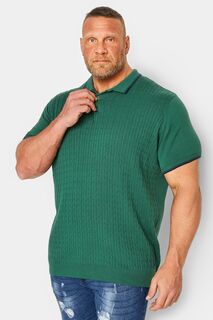 Трикотажная рубашка-поло с рюшами BadRhino Big &amp; Tall, зеленый