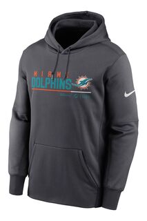 Пуловер с капюшоном Fanatics Miami Dolphins Therma Nike, черный