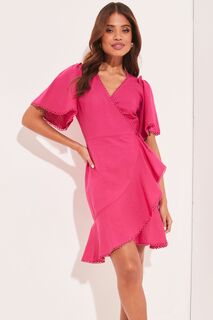 Мини-платье и короткими рукавами Lipsy, розовый
