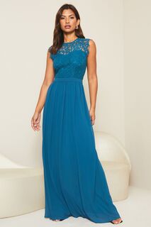 Кружевное платье макси из коллекции подружек невесты Lipsy, синий