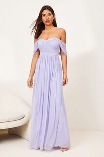 Платье-макси с драпированным верхом из коллекции подружек невесты Lipsy, фиолетовый