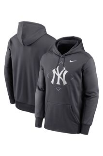 Флисовая толстовка с капюшоном New York Yankees Therma Icon Performance Nike, серый