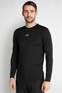 Черный свитшот CK с принтом на груди Calvin Klein, черный