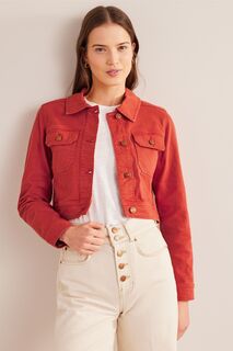 Короткая хлопковая куртка в стиле кэжуал Boden, красный
