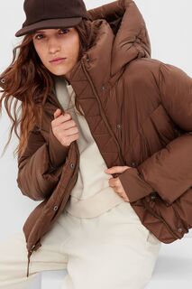 Короткая куртка с большими пышными рукавами Gap, коричневый