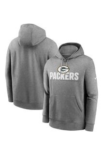 Зеленая флисовая толстовка Fanatics Bay Packers Team Impact Club Nike, серый
