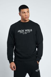 Топ-толстовка Belvue с круглым вырезом и графикой Jack Wills, черный