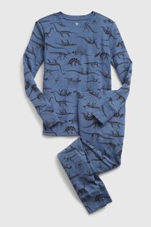 Пижама с длинными рукавами из натурального хлопка Gap, синий