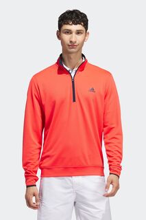 Красный свитшот adidas Golf Performance с короткой молнией Adidas Golf, красный