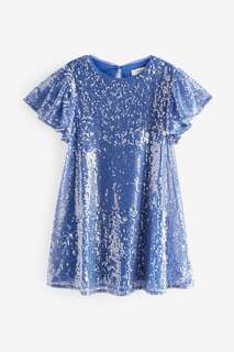Платье с пайетками Next, синий