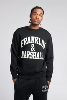 Мужская толстовка с круглым вырезом черная Arch Letter BB Franklin &amp; Marshall, черный