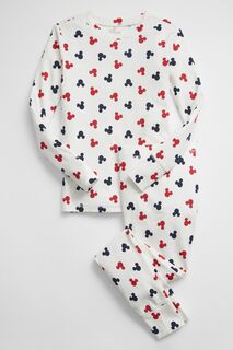 Пижама с длинными рукавами Disney Mickey Mouse из натурального хлопка Gap, белый