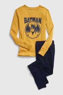 Пижама с длинными рукавами DC Batman из натурального хлопка Gap, желтый