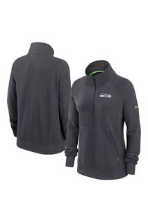 Женская укороченная футболка на молнии Nike Fanatics Seattle Seahawks Dri Fit Nike, серый