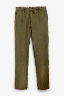 100% льняные брюки Next, зеленый