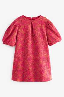 Жаккардовое платье из фактурного трикотажа Next, розовый