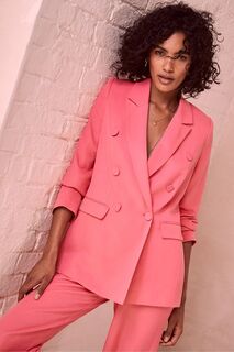 Розовый двубортный пиджак Mint Velvet, розовый