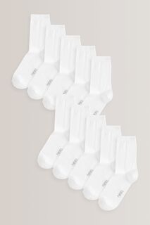 Носки с высоким содержанием хлопка в упаковке 10 шт Next, белый