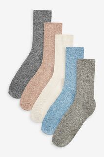 Комплект из 5 пар носков с высоким содержанием хлопка Next, синий
