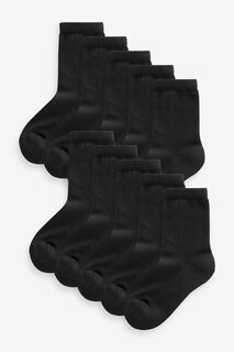 Комплект из 10 пар носков с высоким содержанием хлопка и мягкой подошвой Next, черный