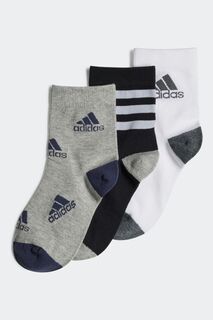 Комплект из 3 пар детских носков с графическим принтом adidas, черный