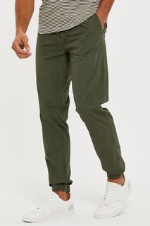 Хлопковые спортивные штаны с манжетами Threadbare, зеленый