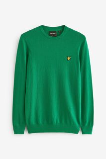 Свитер из мериносовой шерсти с круглым вырезом Lyle &amp; Scott, зеленый