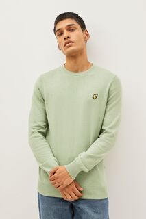 Свитер из мериносовой шерсти с круглым вырезом Lyle &amp; Scott, зеленый