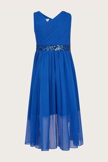 Синее выпускное платье Эбигейл на одной бретельке Monsoon, синий